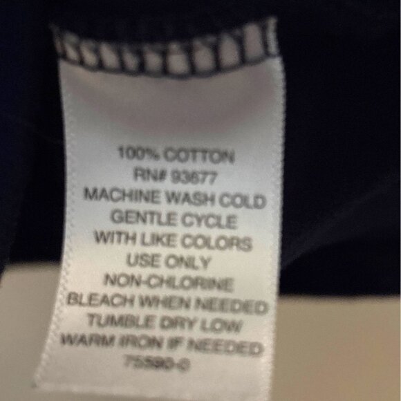 Liz Claiborne Womens Navy Blue V-Neck Cotton T-Shirt 4X Relaxed Fit Casual Top - Picture 3 of 6